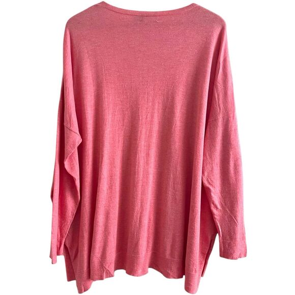 Polo Ralph Lauren Tunic Sweater XL Pink Oversized Preppy Quiet Luxury Pony - Picture 3 of 11